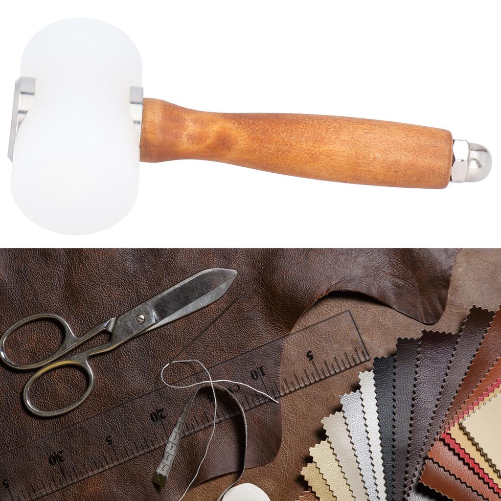 Молоток для резьбы по коже, нейлоновый, самодельный, ручной работы, молоток для кожевенного ремесла, деревянная ручка, инструмент для штамповки(желтый