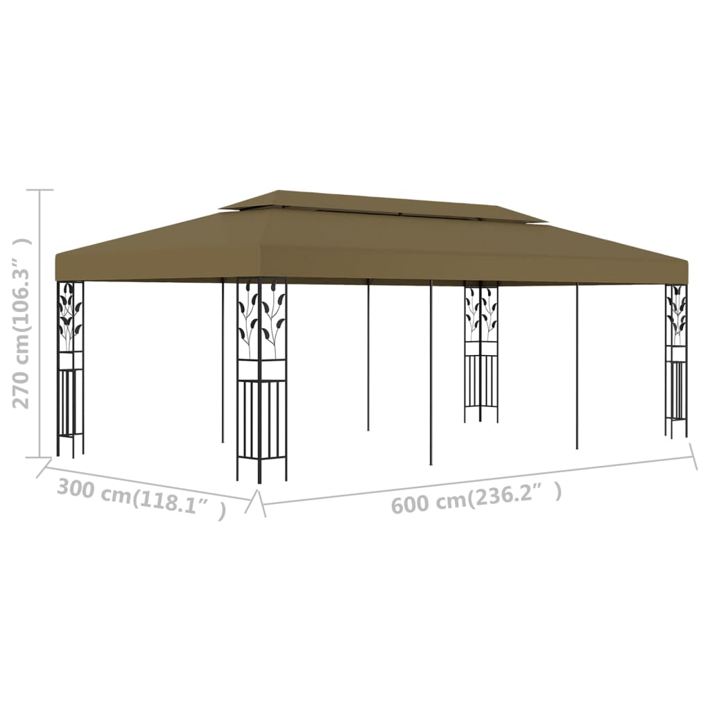 Pavilion 6x3 m Taupe 180 g m²
