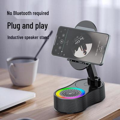 Индукционный держатель для телефона и внешний аккумулятор 2025 с Bluetooth-динамиком и настольной звуковой системой