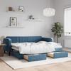 VidaXL Daybed with Trundle and Drawers Blue 80x200 Cm Velvet 3197103