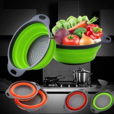 Складной силиконовый дуршлаг для фруктов и овощей