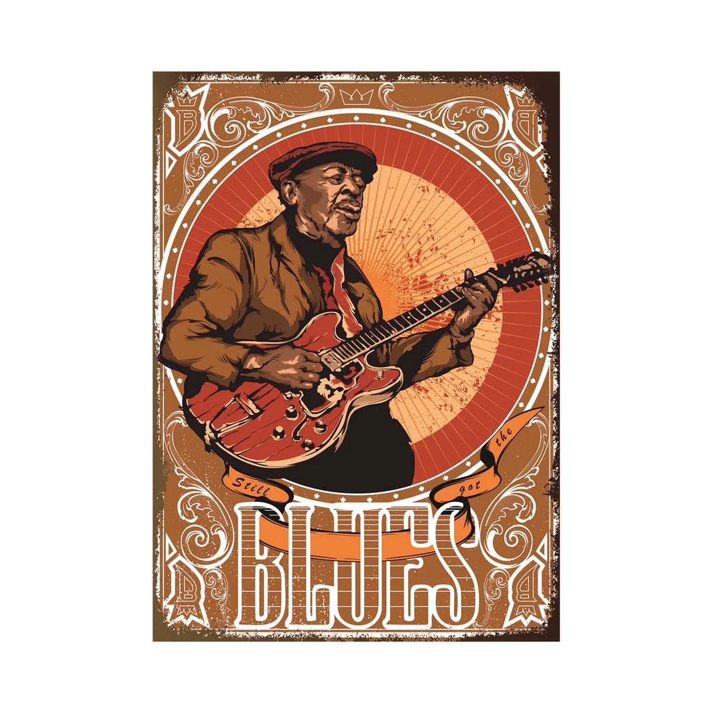 pc Vintage Rock Music Metal Poster Tin Signs Retro Guitar Rock Party Metal Plates Wall Art for Bar Pub Home Wall Art Decor