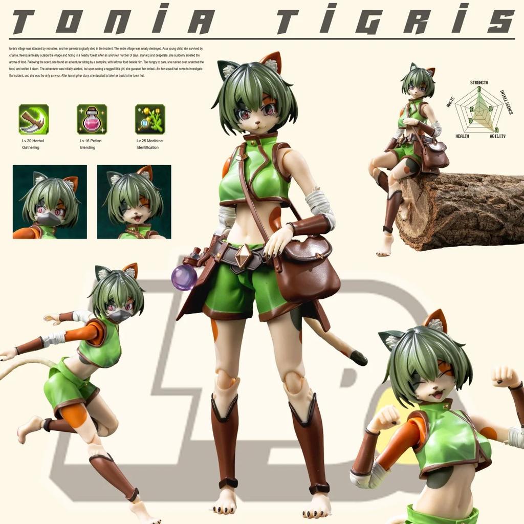 Ladotoys Кот Тоня Тигрис Эра-002 Травяная Ист Вер Модель Фигурки Травы Трехцветная Кошка Девушка Аниме Мистическая Земля Игрушки Коллекция Подарок