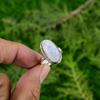 Распродажа ко Дню матери Кольцо из серебра 925 пробы с овальным натуральным радужным лунным камнем в оправе в стиле ар-деко