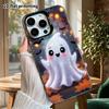 Phone Case: 2D Flat Design Suitable for iPhone 18, 17, 16, 15, 14, 13 Pro, Color Silver Protective Case, Couple Style, Soft Light Ghost, Christmas and