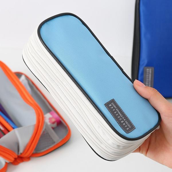 Multifunctional Three-layer Pencil Case Student Creative Waterproof Stationery Large-capacity Storage Bag