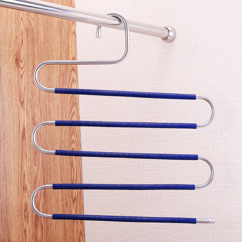 1pc 5 In 1 Pants Hangers Stainless Steel Clothes Hangers Space Saving Closet Hangers Clothes Hanger Coat Hangers Hanger for Pants Hangars