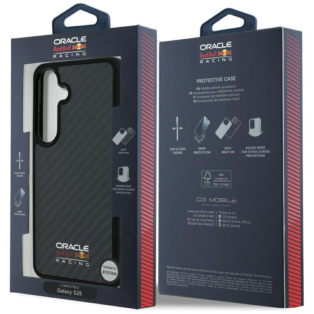 Etui do Samsung Galaxy S25 Red Bull MagSafe Real Carbon Czarne