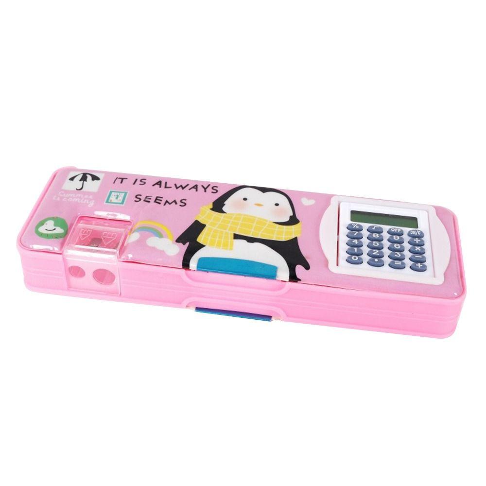 With Calculator Pencil Box Pencil Sharpener Stationery Organizer Pencil Case Students Gift