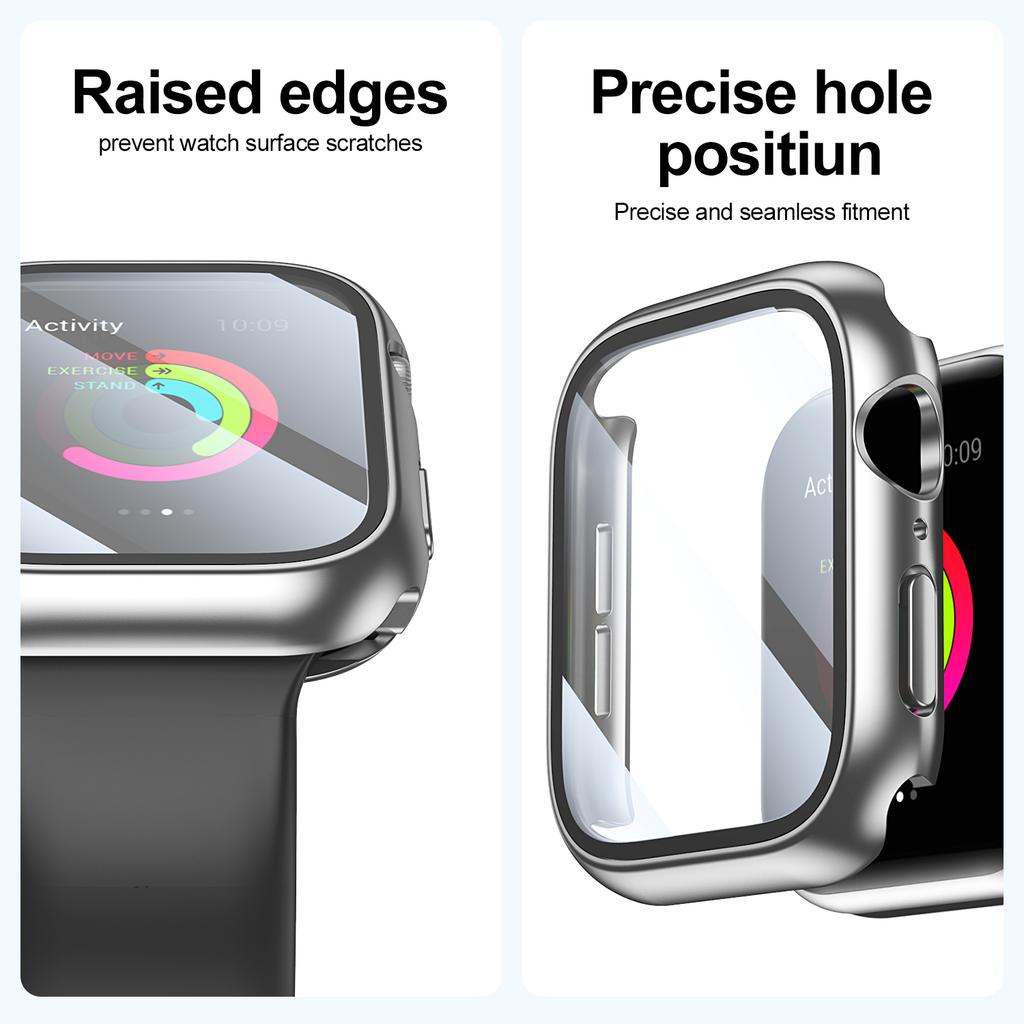 Защитный чехол-бампер для Apple Watch 46мм 42мм 45мм 40мм 41мм 44мм Ultra 49мм Жесткий передний и задний чехол-бампер Аксессуары для iWatch Series 11 10 9 8 7 SE 6