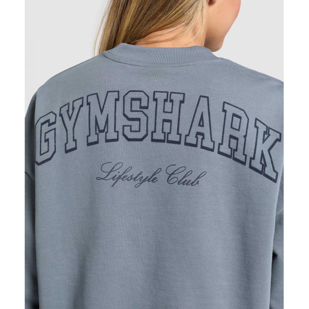 Gymshark Графическая толстовка Campus Classics Iron Blue B2b1z Uctm