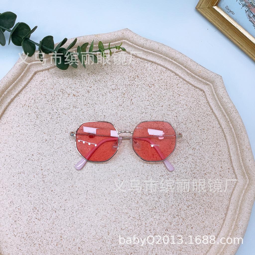 Солнцезащитные очки для путешествий и защиты от ультрафиолета для детей, металлическая оправа, милые детские вогнутые очки для ношения прилива