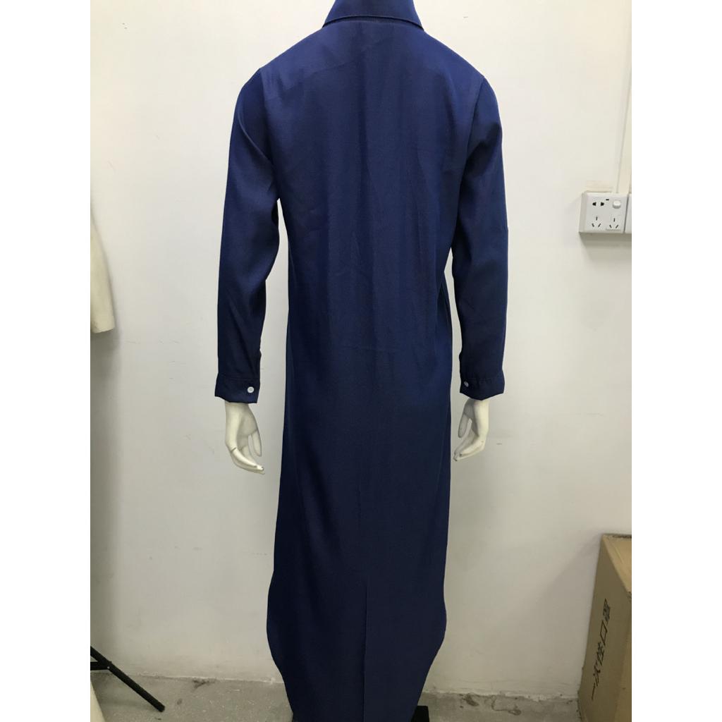 Женское длинное свободное платье-рубашка с длинными рукавами, лацканами, пуговицами и карманами