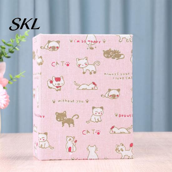Transparent Inner Bag Photo Album Mini Printed Fabric Slip-In Album, Portable Floral Print Scrapbook with Sleeve Pages, Lightweight Cover Pocket
