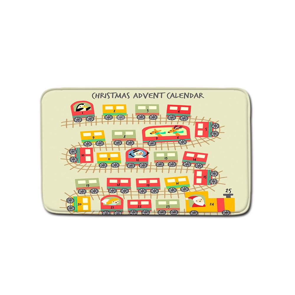 Christmas Shower Curtain Polyester Cloth Toilet Seat Four-Piece Set Entrance Door Mat Bedroom Living Room Floor Mat Carpet