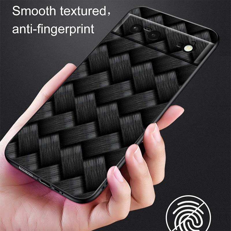 Черный рельефный плетеный чехол для телефона Google Pixel 10 9a 9 8A 8 7 7A 6 6A Pro XL 2024 5G Черный мягкий ТПУ силикон
