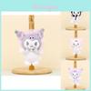 Adorable Short Plush Kuromi Keychain Sanrio Character With Colorful Head Flower