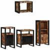 Bathroom Furniture Set with Shelf 4 pcs Solid Upcycled Wood