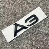 B A3 4 Ring logo ABS Black Car Hood Front Bonnet Grill Rear Trunk Emblem Badge Sticker A3 mark Quarrto Emblem 45TFSI Sline