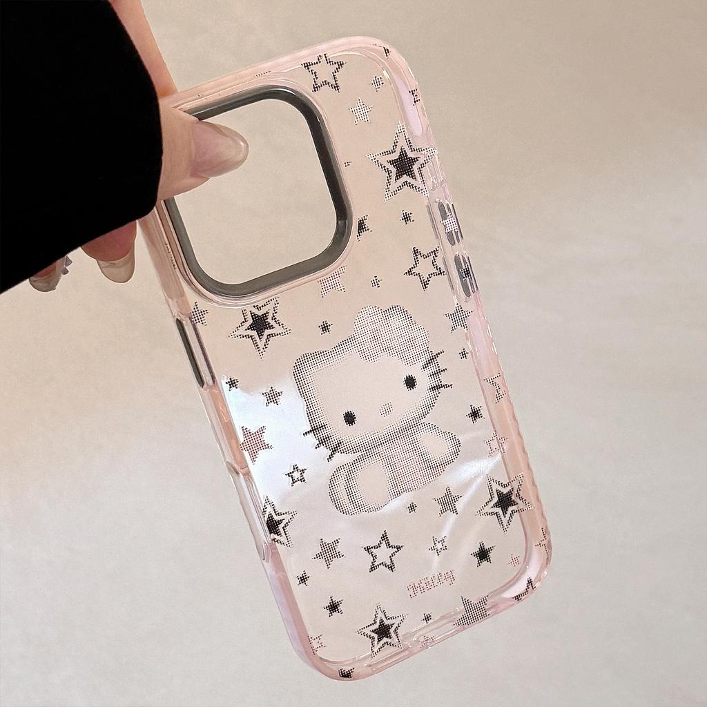 Чехол для телефона IPhone 16/15 с рисунком кота, Совместим с 17 Pro Max, Рамка с цветовыми блоками, Милый и крутой 13/11 Мягкий чехол