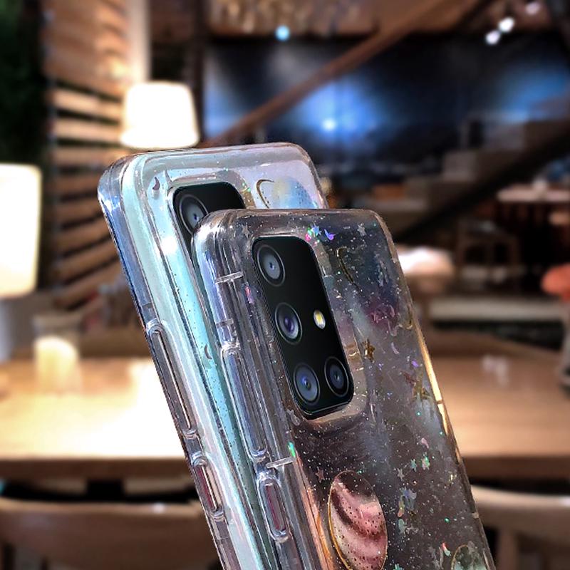 Чехол для Samsung S21 Ultra Note 20 Ultra S20 FE A42 5G A73 A53 5G A21S S20 Ultra Plus Прозрачный мягкий чехол Космическая планета
