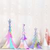 3Pcs Acrylic Christmas Tree Decorations Mini Xmas Ornaments Desk with Star Topper for Fireplace