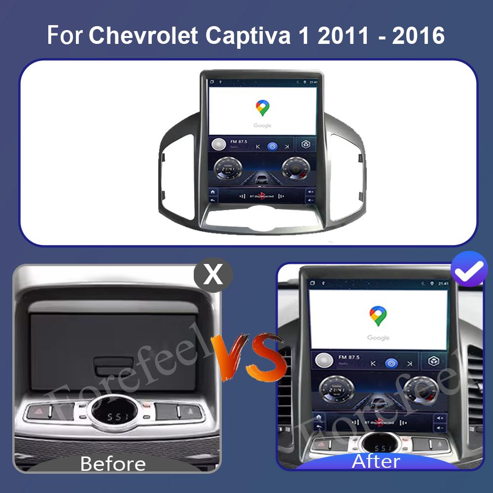 9,7-дюймовая автомобильная стереосистема Android 14 для Chevrolet Captiva 1 2011 - 2016 для Tesla Style Wireless Carplay DSP 4G Wifi GPS-навигация