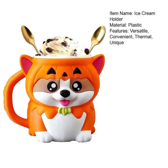 Держатель для пинты мороженого корги с толстовкой с тыквой, чехол с изолированными рукавами, охладитель, очаровательные контейнеры для пинты мороженого на собачью тематику для пива, газировки, десерта