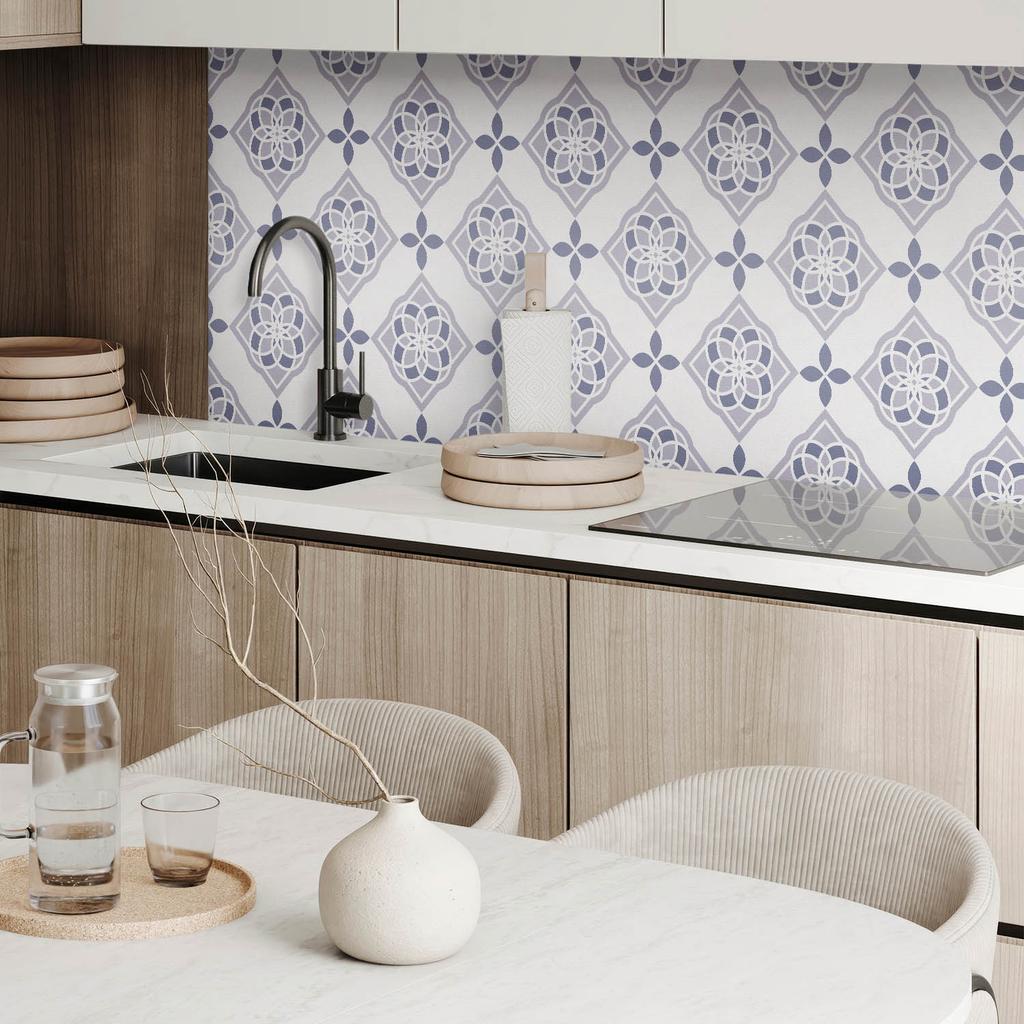 Self-adhesive vinyl wall covering with graphics for the kitchen 120x60 cm Geometric diamond pattern