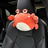 Cartoon Plush Car Pillow Headrest Cute Lion Crab Shaped Soft Auto Neck Head Protection Pillow Car Accessories Interior Woman