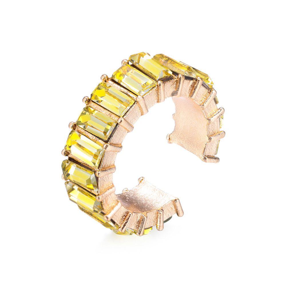 Rhinestone Dangle No Piercing Earrings CZ Cuff Earrings Statement C-shaped Cubic Zirconia Ear Cuff