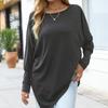 Spring and Autumn Women's Blouse Long-sleeved Irregular T-shirt Casual Loose Plus Size Tops