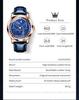 OLEVS 9923 Moon Phase Man Watch Starry Sky Rotation Seconds Hands Diamond Bezel Luminous Automatic Mechanical Watches for Men