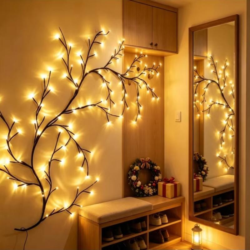LED Willow Vine Tree Branch Lamp 8 Lighting Modes Flexible DIY Atmosphere Light Strip For Bedroom Wall Home Indoor Decoration