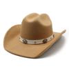 Western cowboy big brim cowboy hat hidden hat men's and women's top hats woolen riding hats