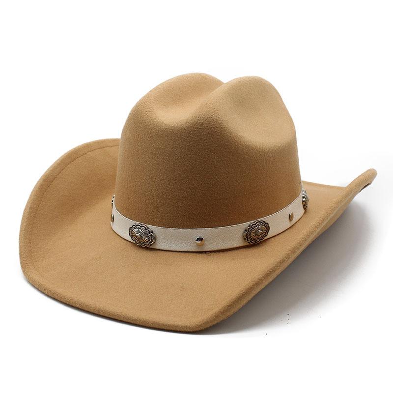 Western cowboy big brim cowboy hat hidden hat men's and women's top hats woolen riding hats