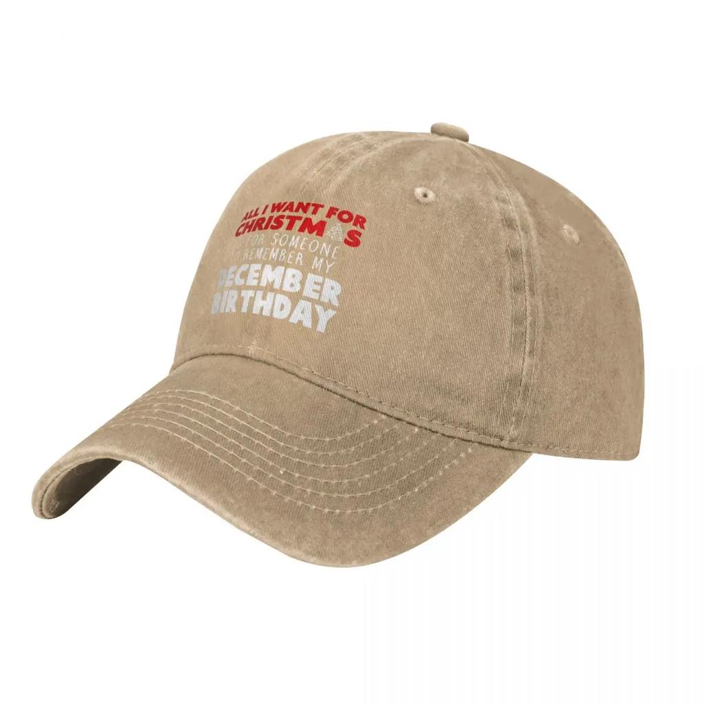 NEW LIMITED Birthmas December Christmas Birthday demin Cap Breathable Design Golf Hat Cap Unisex Summer