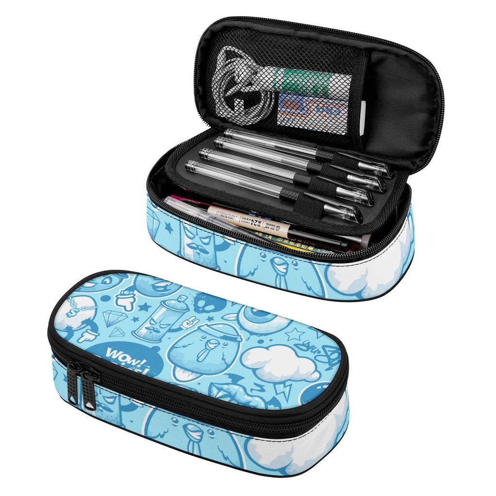 Школьный пенал Легкий 300D Полиэстер Гладкая молния с основным отделением Сетчатый слой и съемный разделитель для ручек для мальчиков и девочек