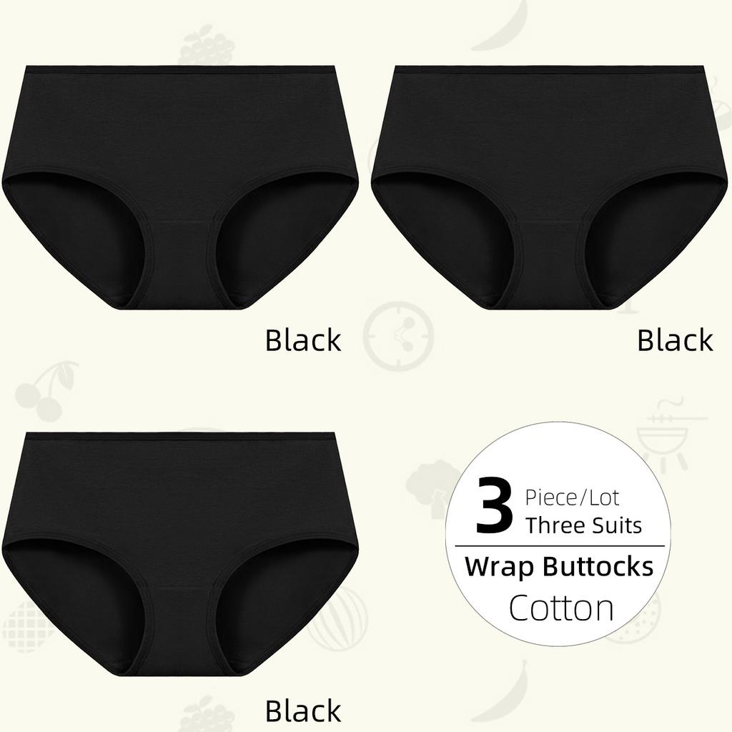 Low-Middle Waist Women's Panties, High Elasticity Women Underwear, Comfortable Cotton Crotch #JS830