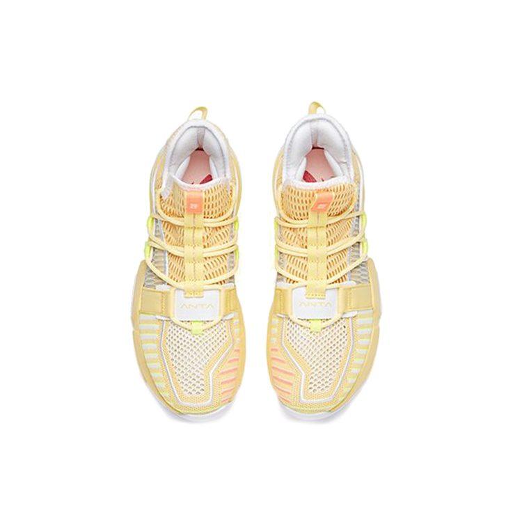 Anta Craze 1 Амортизация Нескользящие Износостойкие Высокие Баскетбольные Кроссовки Мужские Желтый Белый 112021609-6