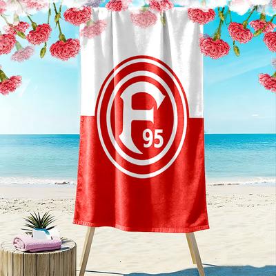 Пляжное полотенце с принтом Fortuna Düsseldorf, Большое мягкое быстросохнущее полотенце для пляжа, кемпинга, плавания