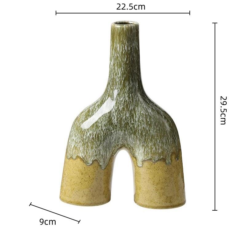 Керамическая ваза Абстрактная Глазурь, меняющая цвет в печи Керамическое ремесло Аксессуары для цветочных композиций Ваза для цветов Домашний декор