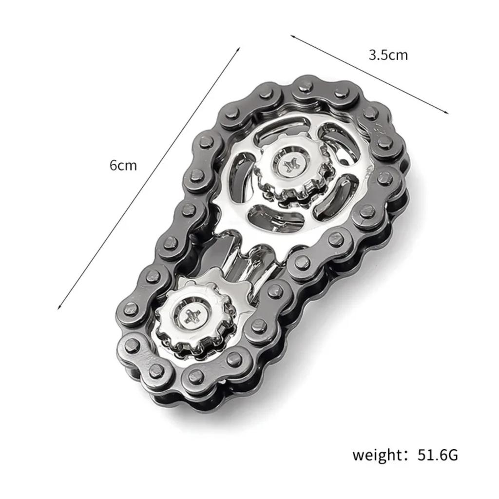 Sprockets Flywheel Finger Tip Antistress Anxiety Metal Bike Chains Fidget Toys for Adult Kids