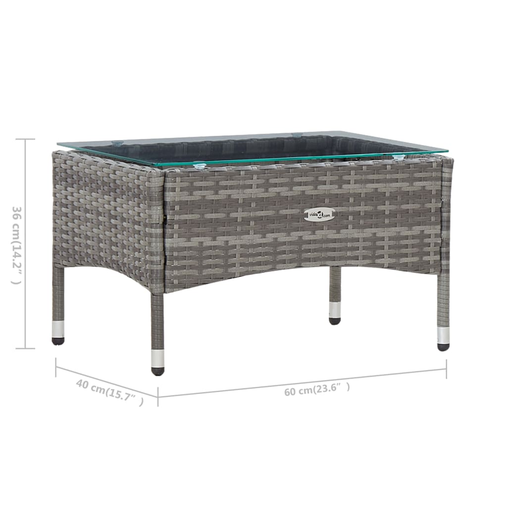 4 Piece Garden Lounge Set with Cushions Poly Rattan Grey