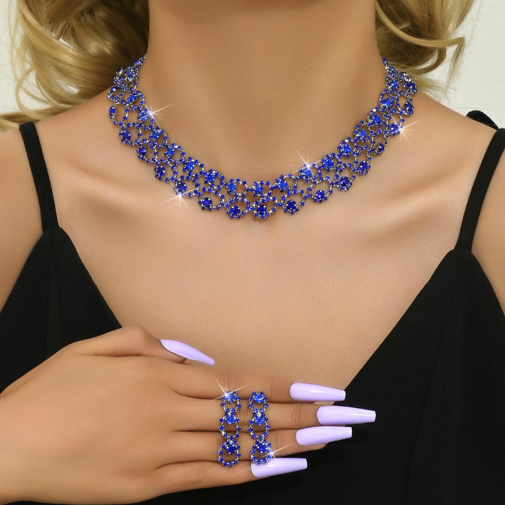 Изысканные ожерелья со стразами, серьги, роскошное ожерелье, серьги, комплект украшений из кристаллов, банкетный набор