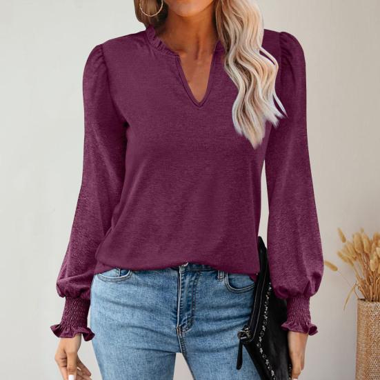 Chic Puff Long Sleeves Versatile Comfortable Ladies Elegant Fashion Loose Pullover Tee Shirt Streetwear Club Blouse