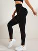 Seamless High-Waist Colorblock Yoga Pants: Women's Breathable, Butt-Lifting, Black Striped Sportswear