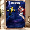 Invincible and OmniMan in Space Personalized D Textured Metal Poster Wall Art Vintage Tin Signs for Bedroom Stuff Decor Room