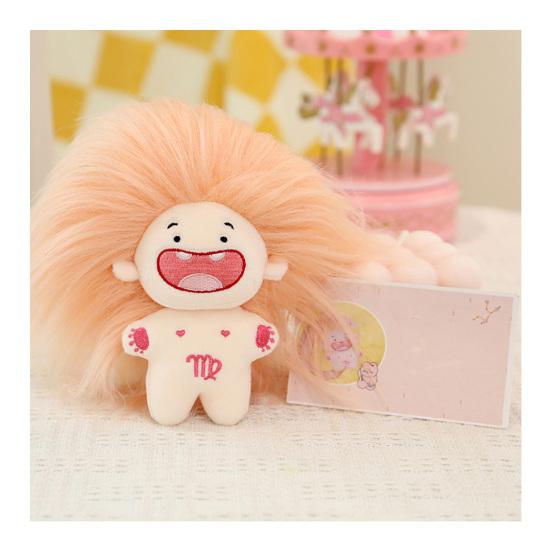 11cm Naked Doll Deciduous Toy Colorful Fluffy Hair Plushies Teeth 12-Constellation Unfinished Pretend Toy Cotton Stuffed