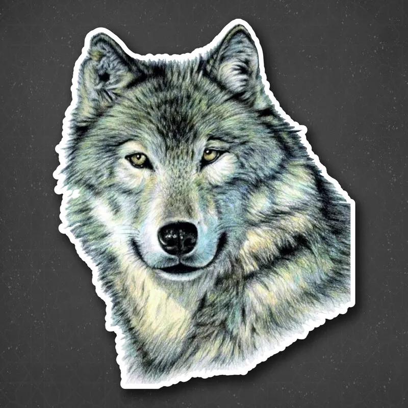 Car Stickers Wolf Vinyl Detachable Waterproof Outdoor Car Bumper Window Notebook Computer Decoration Car Accessories JM88